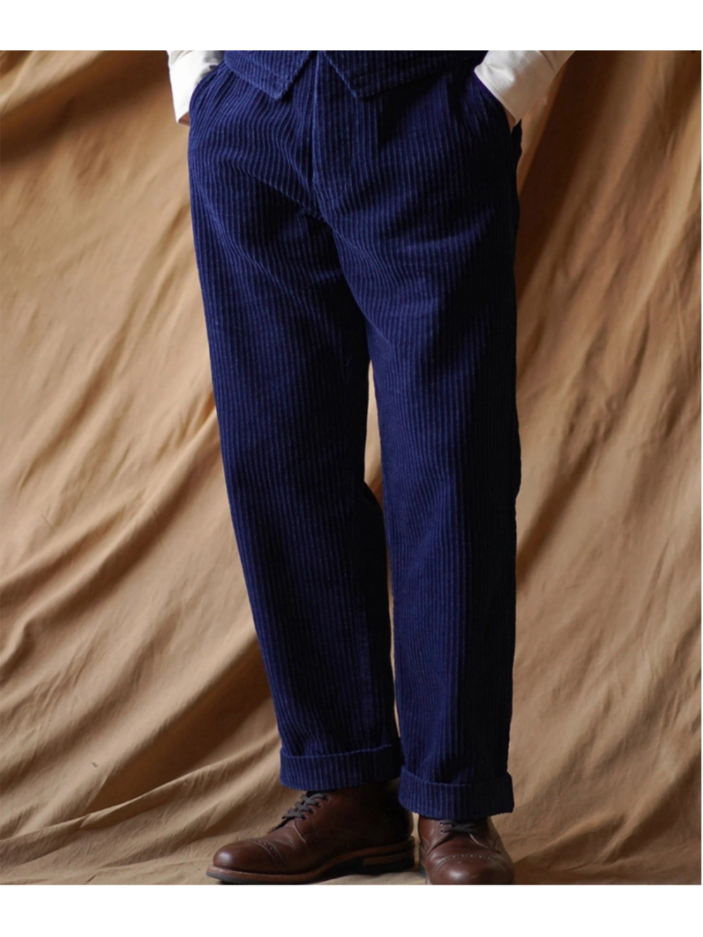 1920s Indigo Corduroy Work Pants Annual Ring M - Picture 2 of 9